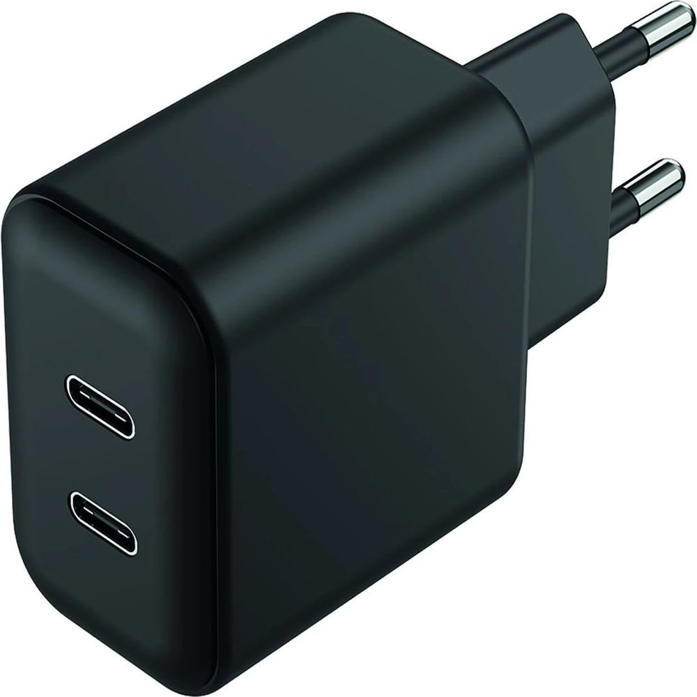 ACV Netz-Ladeger?t 100V-240V 2x USB Type C 3000mA schwarz (797386)