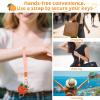 Airtag Keychain Holder - Cute Kawaii Faux Leather Case 3-in-1 with Hidden Keychain Cover, Detachable Wrist Strap & Anti-Loss Hand Band, Anti-Scratch Protective Case for Airtag (Orange) view 2