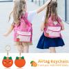 Airtag Keychain Holder - Cute Kawaii Faux Leather Case 3-in-1 with Hidden Keychain Cover, Detachable Wrist Strap & Anti-Loss Hand Band, Anti-Scratch Protective Case for Airtag (Orange) view 4
