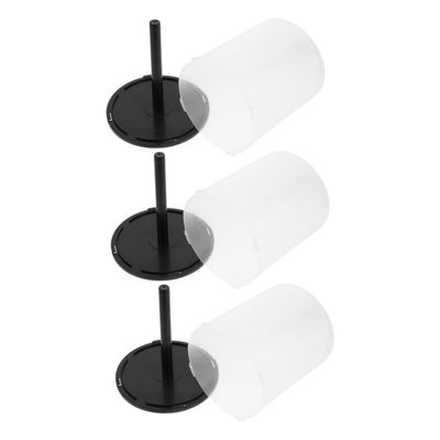 HEALLILY 3pcs Stackable Cd DVD Storage Bucket Disc Capacity Portable Disc Case Pullout Feature Plastic Elegant Design