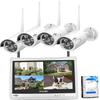 [16CH Expandable] Hiseeu Home Security System, 2.4G/5G Wireless WiFi Pro, 4K NVR with 12" LCD Monitor, 5MP Plug-in Powered Outdoor Bullet Cameras, 24/7 Recording, 3TB HDD, Night Vision, IP65 view 1