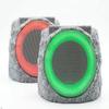 DGREVIGX Solar Rock Speakers Outdoor with Lights, 2-Pack Wireless Bluetooth Garden Speakers, IP66 Waterproof Solar Powered & TWS Stereo, for Patio, Yard, Deck, Poolside (Gray) view 1