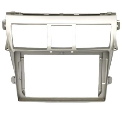 QIDALASER 9 Inch Car Radio Casing Frame for Toyota Vios Yaris 2008-2014 Android MP5 Player 2 Din Head Unit Fascia Stereo Dash Cover Trim (Silver Only Frame)