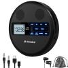 M-Amazup CD Player Portable, Rechargeable Portable CD Player with Dual Speakers and Anti Skip,CD,Dual Bluetooth,FM Transmission,USB,AUX,LCD Display,Backlit Button,Repeat,10 Speeds for Home Car Black view 1