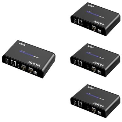 1 x 3 LKV483Pro 4K@60Hz HDMI Extender with Loop Out, Up to 394ft (120m) Over Ethernet TCP/IP RJ45 Cat5/5e/6 Extender with IR,18Gbps Rate 1 TX and 3 RX Kit Video Splitter for STB PS3 HDTV, HDCP 2.2
