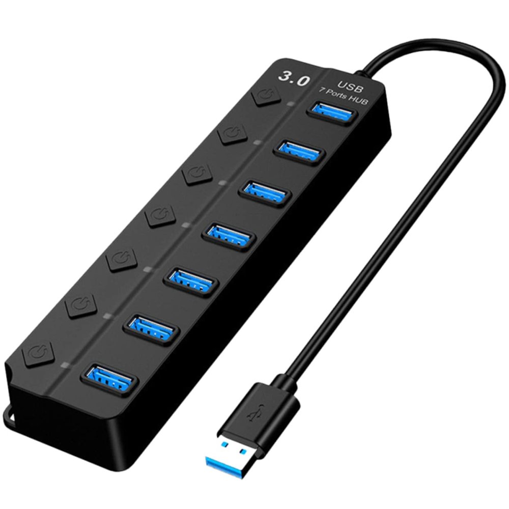 Angoily Thickened Core Cable USB Hub 7-Port USB Splitter USB Hub USB Port Extender USB Adapter