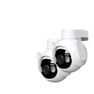 JUCFRDNJ 2PCS 5MP Set Outdoor PTZ Wi-Fi Camera IP66 Camera Two Way Audio Colorful Night Vision Human Vehicle Detection(E/U_2PCS Camera ADD 128G)