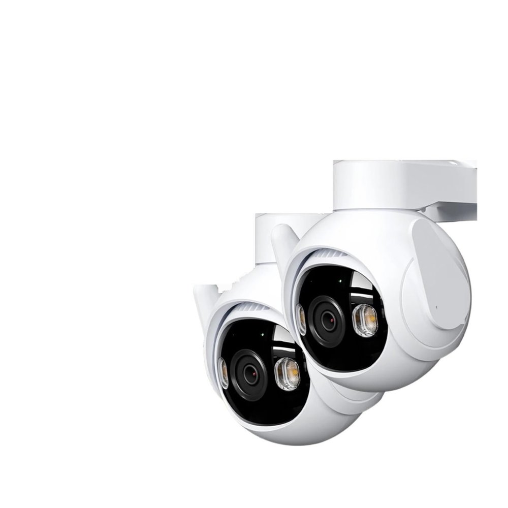 JUCFRDNJ 2PCS 5MP Set Outdoor PTZ Wi-Fi Camera IP66 Camera Two Way Audio Colorful Night Vision Human Vehicle Detection(E/U_2PCS Camera ADD 128G)