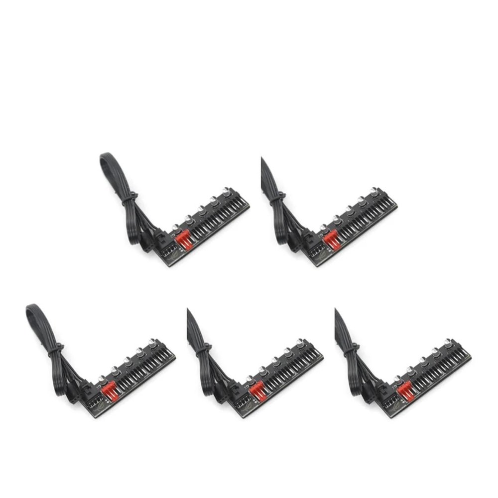 lowmountainswere PC Fan Hub Splitter Speed 5 Port Controller Adapter Compatible with The 4 Pin PWM Cooler Cooling Fan Computer Cables Connectors Accessories(5Pcs)