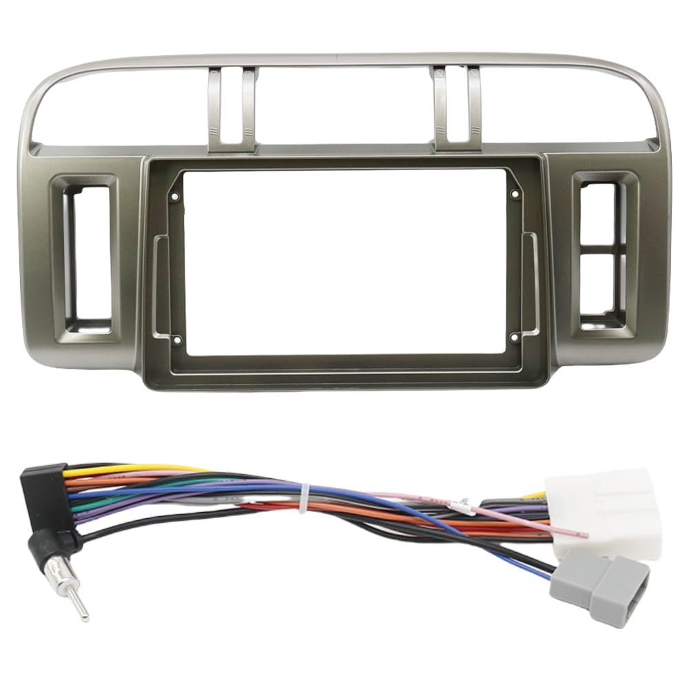 QIDALASER 9 Inch Car Frame Fascia Adapter for Nissan X-Trail T30 Xtrail 1998-2006 Android Radio Dash Fitting Panel Kit (Frame Cable)