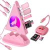 1.6ft Pink 8-in-1 USB-C HDMI Hub + 8cm USB-C SD Card Reader Bundle for Enhanced Workspace Productivity, Compatible with iPad Pro, MacBook, Samsung Galaxy S24 view 1