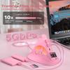 1.6ft Pink 8-in-1 USB-C HDMI Hub + 8cm USB-C SD Card Reader Bundle for Enhanced Workspace Productivity, Compatible with iPad Pro, MacBook, Samsung Galaxy S24 view 3