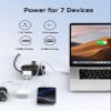 ORICO 65W GaN Travel Power Strip with 7-in-1 Charging Ports (3 AC Outlets/2 USB-A/2 USB-C), Flat Plug and 4FT Extension Cord, Fast Charger for MacBook Pro/Air, iPad Pro, iPhone 17/16/15 -AP3 view 2