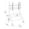 EKDJSN Mobile TV Stand, Mobile TV Cart with Wheels, Rolling Floor TV Stand with 2 Tier Storage Shelf, TV Mount for 50-75 Inch TV, TV Height Adjustable, Tilt TV Floor Mount view 3