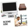 Yardwe Monitor Stand Riser for Ergonomic Desk Setup Multi-Functional Storage Organizer Walnut Finish Supports Various Monitor Promotes Posture Improvement and Workspace Orderliness view 3