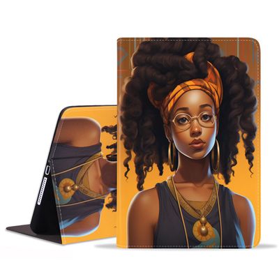 BXIKEOPIU Case for iPad 9th/8th/7th Gen (2021/2020/2019) 10.2 inch/iPad Air (3rd Gen) 10.5 inch 2019, Slim PU Leather Stand Folio Cover with Auto Wake Sleep, African American Black Girl