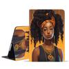 BXIKEOPIU Case for iPad 9th/8th/7th Gen (2021/2020/2019) 10.2 inch/iPad Air (3rd Gen) 10.5 inch 2019, Slim PU Leather Stand Folio Cover with Auto Wake Sleep, African American Black Girl view 1