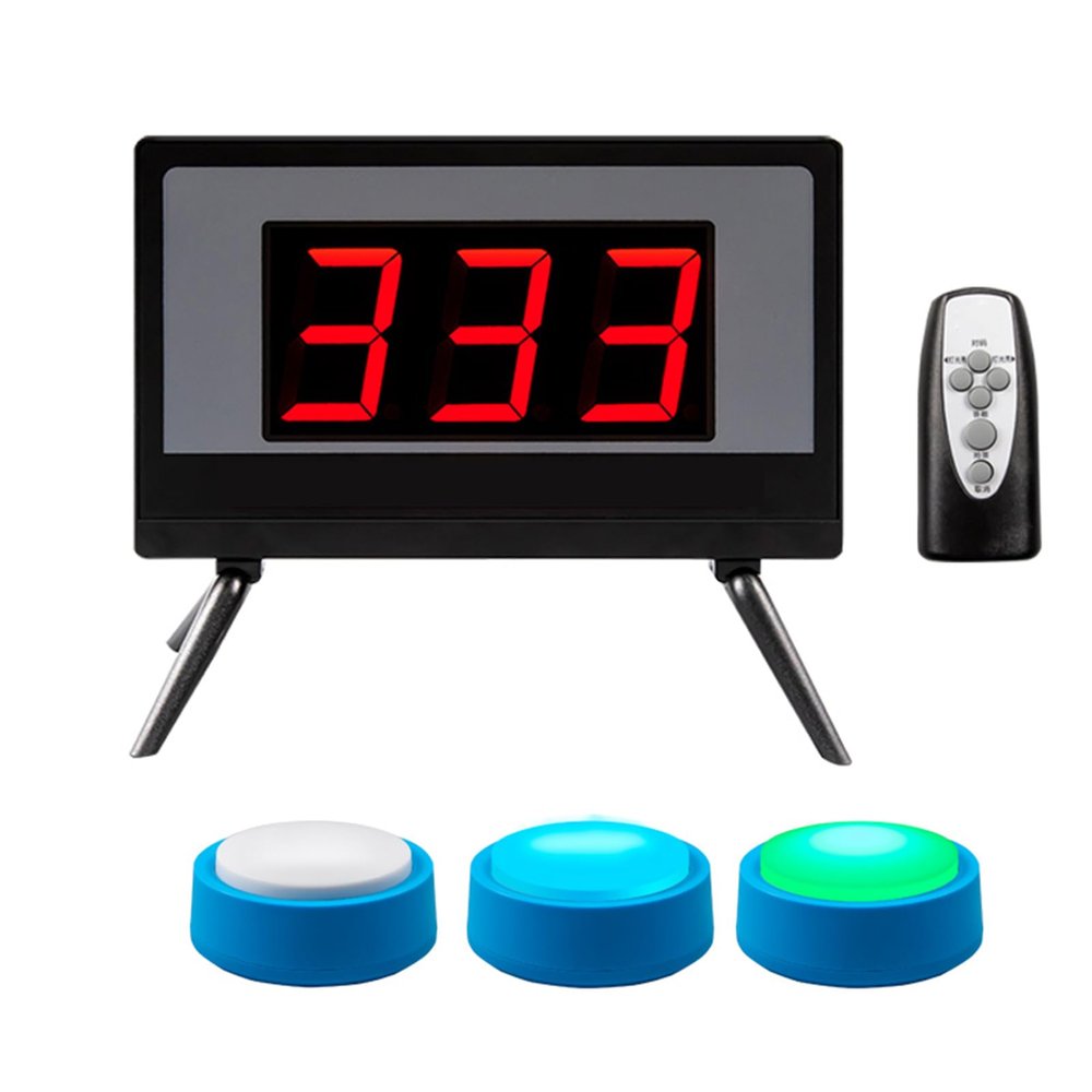 XDTKJDZ Learning Resources Answer Buzzers Set, Wireless Buzzer System, 4 Status Prompt Colors, 32 Groups Answering, 1-999 Seconds Can Be Set, for Offices School Contest Classroom