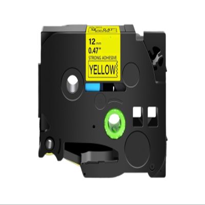 1PK Extra Strength Label Tapes for Printers Compatible with TZ-S241 TZe-S231 S131 S631 Black On White 12mm for PT-P700 D400(Black on Yellow)