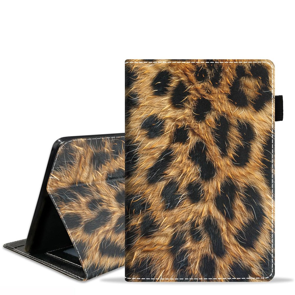 BXIKEOPIU Case for Amazon Kindle Fire HD 10 & 10 Plus Tablet 10.1" (13th/11th Generation, 2023/2021 Release), Slim PU Leather Stand Folio Cover with Auto Wake Sleep, Leopard Print