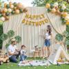 10ft x 10ft Beige Backdrop Curtain for Baby Shower Wrinkle Free Backdrop Drapes Panels for Parties Wedding Bridal Shower Birthday Photo Photography Polyester Fabric Background Decoration view 2