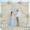 10ft x 10ft Beige Backdrop Curtain for Baby Shower Wrinkle Free Backdrop Drapes Panels for Parties Wedding Bridal Shower Birthday Photo Photography Polyester Fabric Background Decoration view 4