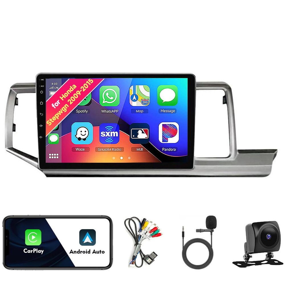 Car Stereo Radio for Honda Stepwgn 2009-2015, Android 13, 9.1" IPS Touch Screen Multimedia Player with CarPlay & Android Auto, GPS Navigation DSP SWC 5G WiFi Camera 8CORE 4+64GB