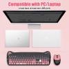 Cute Cat 2.4G USB Wireless Keyboard and Mouse Combo, Silent Keys, Candy Colors, Compatible with Notebook, PC (BlackPink-110Keys) view 4
