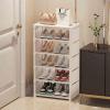 JHDXL 6/7/8 Tiers Tall Shoe Rack, Storage Shelf for Entryway Living Room, Household Essentials, Space-Saving Shoe Storage, Square Shoe Cabinet Storage(White,90cm/35.4in) view 1