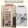 JHDXL 6/7/8 Tiers Tall Shoe Rack, Storage Shelf for Entryway Living Room, Household Essentials, Space-Saving Shoe Storage, Square Shoe Cabinet Storage(White,90cm/35.4in) view 4