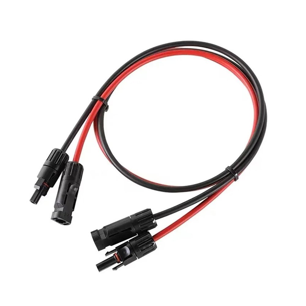 ACGTUY 1 Pair Solar Panel Extension Cable Copper Wire Black and Red with Solar Connector Solar PV Cable 6/4/2.5 Mm2 10/12/14 AWG(2M Black and 2M RED_10 AWG-6MM2)
