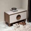 JHDXL Shoe Changing Bench, Portable Shoe with Door, Shoe Cabinet Wooden Shoe Cabinet, Freestanding Shoe Cabinet, Ideal for Bedroom, Living Room, Entryway(White,70 * 48cm/27.5 * 18.9in)