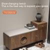 JHDXL Shoe Changing Bench, Portable Shoe with Door, Shoe Cabinet Wooden Shoe Cabinet, Freestanding Shoe Cabinet, Ideal for Bedroom, Living Room, Entryway(White,70 * 48cm/27.5 * 18.9in) view 3
