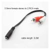 1Pcs 3 4 Pole 3.5mm Male Female Ja-ck Plug to 2RCA 3 R/CA Male Female Adapter 3RCA Audio Video AV Cable Wire Cord(NO.3) view 3