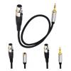 ACGTUY 3 3Pin XLR Female TRS 3.5mm Male Female Audio Adapter Cable Cord 3P 3.5 Female Male Audio Line Wire XLR(Black) view 2