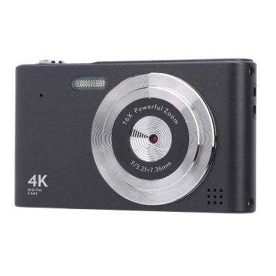 48MP Digital Camera, 16X Digital Zoom 1080P 4K Camera with 2.4in Screen and Flash, Anti Shake Video Recording, Compact Small Camera for Teens Adult Beginner (Black)