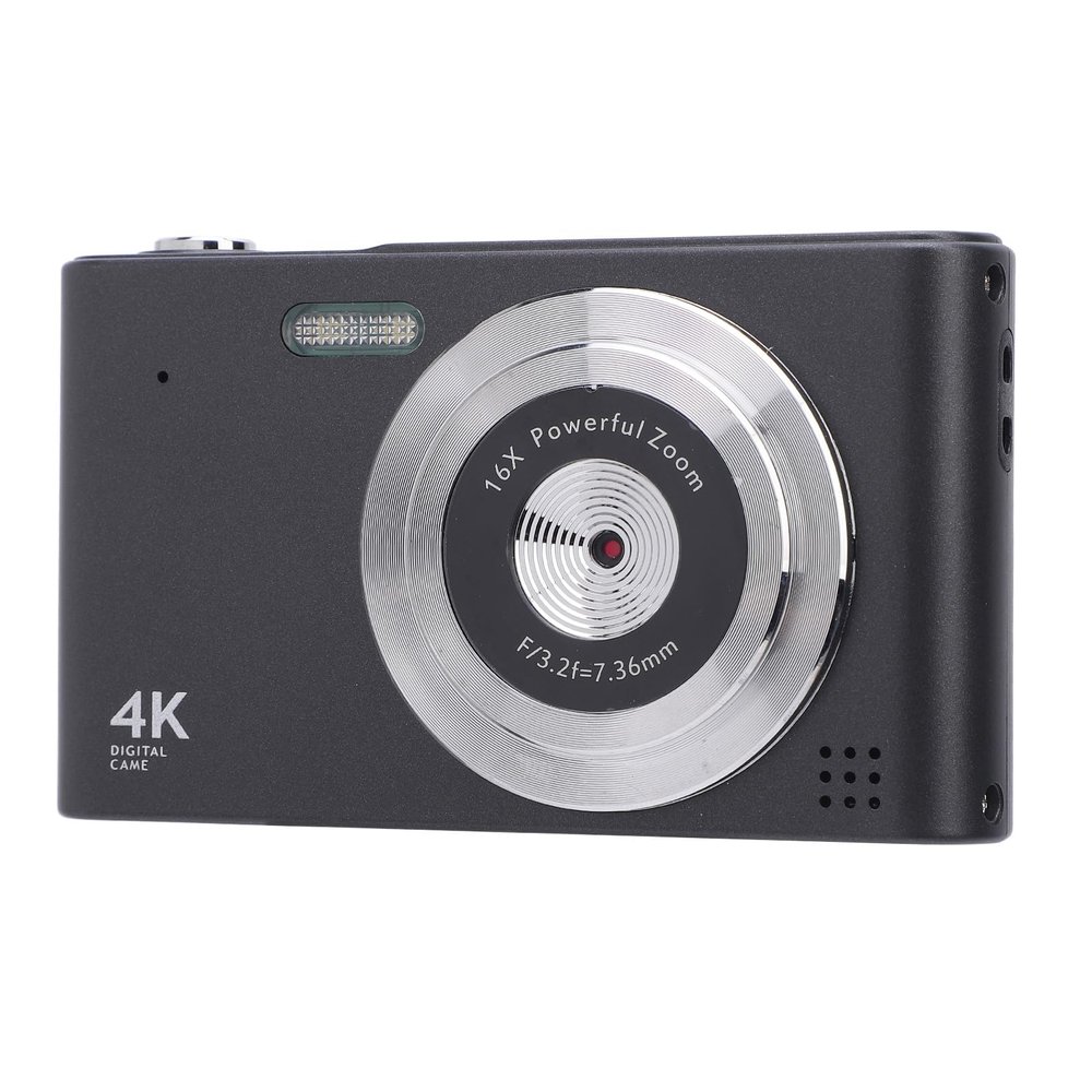 48MP Digital Camera, 16X Digital Zoom 1080P 4K Camera with 2.4in Screen and Flash, Anti Shake Video Recording, Compact Small Camera for Teens Adult Beginner (Black)