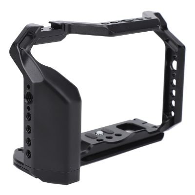 Aluminum Alloy Video Camera Cage for with 1/4 3/8 Inch Screw Holes Cold Shoe Mount, Protective Film Making Camera Video Rig Extension Frame