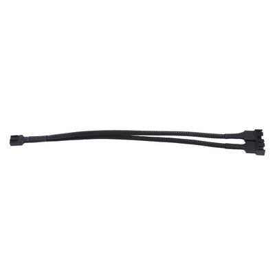 BOXUWFO HONGP 1 to 2 Way Braided Cable Y Splitter 3/4 Pin PWM Male Connector Fan Computer PC Fan Extension Adapter Cable