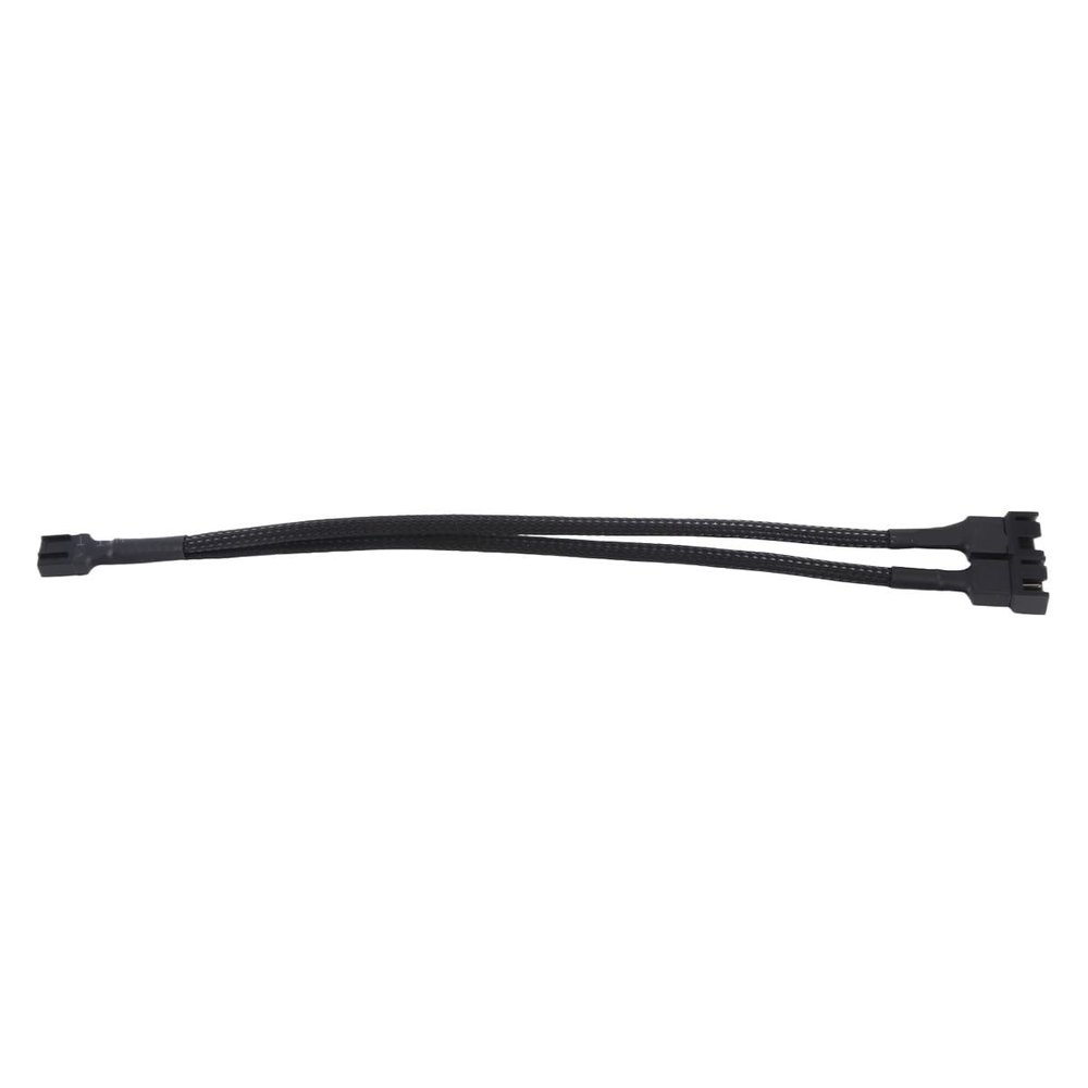 BOXUWFO HONGP 1 to 2 Way Braided Cable Y Splitter 3/4 Pin PWM Male Connector Fan Computer PC Fan Extension Adapter Cable