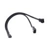 BOXUWFO HONGP 20X 1 to 2 Way Braided Cable Y Splitter 3/4 Pin PWM Male Connector Fan Computer PC Fan Extension Adapter Cable view 2