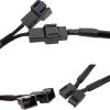 BOXUWFO HONGP 20X 1 to 2 Way Braided Cable Y Splitter 3/4 Pin PWM Male Connector Fan Computer PC Fan Extension Adapter Cable view 3