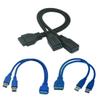 BOXUWFO HONGP 2 Ports Double USB 3.0 A Male to 20 Pin Motherboard Header Female Y Extension Cable Adapter USB Extension Cable Cord 25cm 50cm(50cm,20p Male-2xUSB Male) view 2
