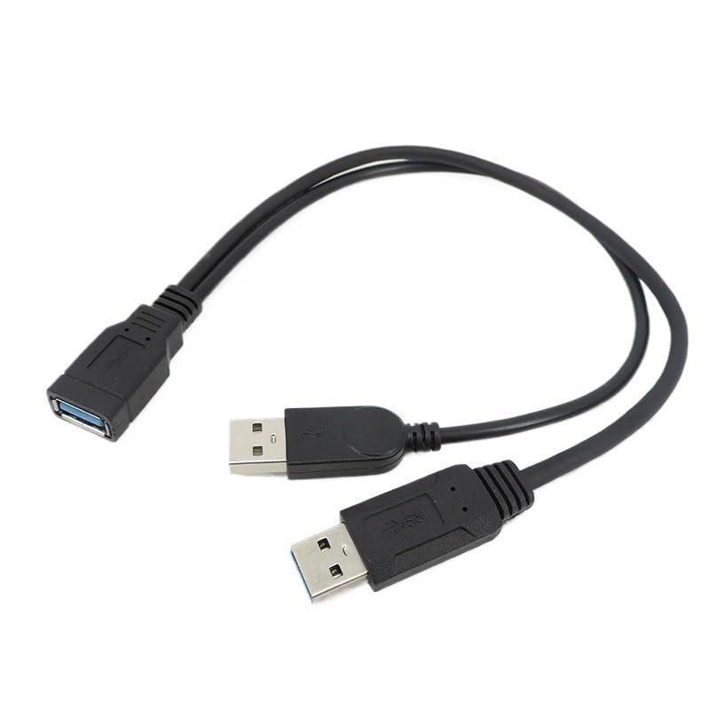 BOXUWFO HONGP USB 2.0 3.0 A Female to USB Male 2 Double USB 2.0 Power Supply Male Female Splitter Extension Cable for Printers pc(1pcs,USB 3.0 Female)