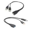 BOXUWFO HONGP USB 2.0 3.0 A Female to USB Male 2 Double USB 2.0 Power Supply Male Female Splitter Extension Cable for Printers pc(1pcs,USB 3.0 Female) view 2