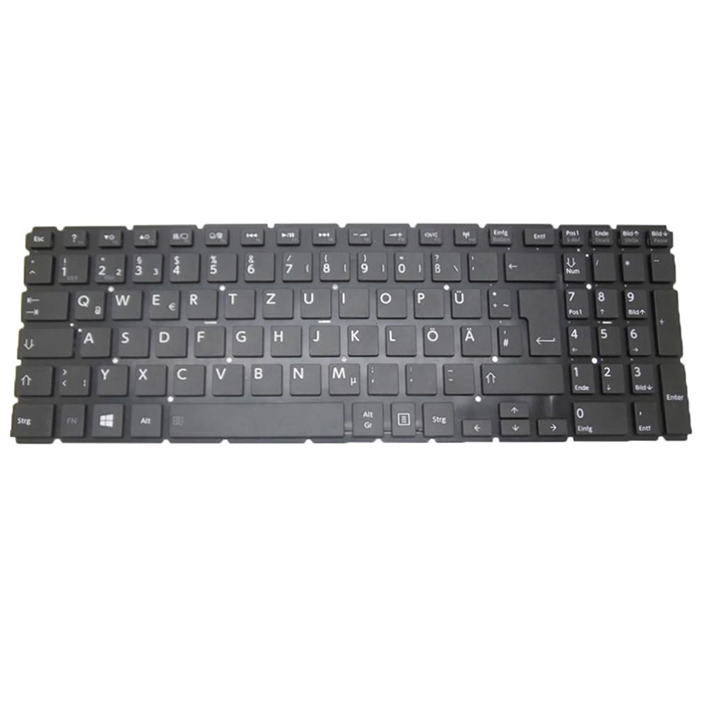 German GR Laptop Keyboard for Toshiba Satellite L50-C L50-C-1KP L50-C-1KR L50-C-1KX L50-C-1L2 L50-C-1P8 L50-C-1P9 L50-C-1PC L50-C-1PD Black Without Frame