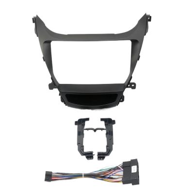 AAAQMGIH 9 Inch Compatible for Hyundai Elantra 2012-2014 Car Radio Android Stereo GPS MP5 Player Casing Frame 2 Din Head Unit Fascia Cover Trim Kit(2014 Frame Cable)
