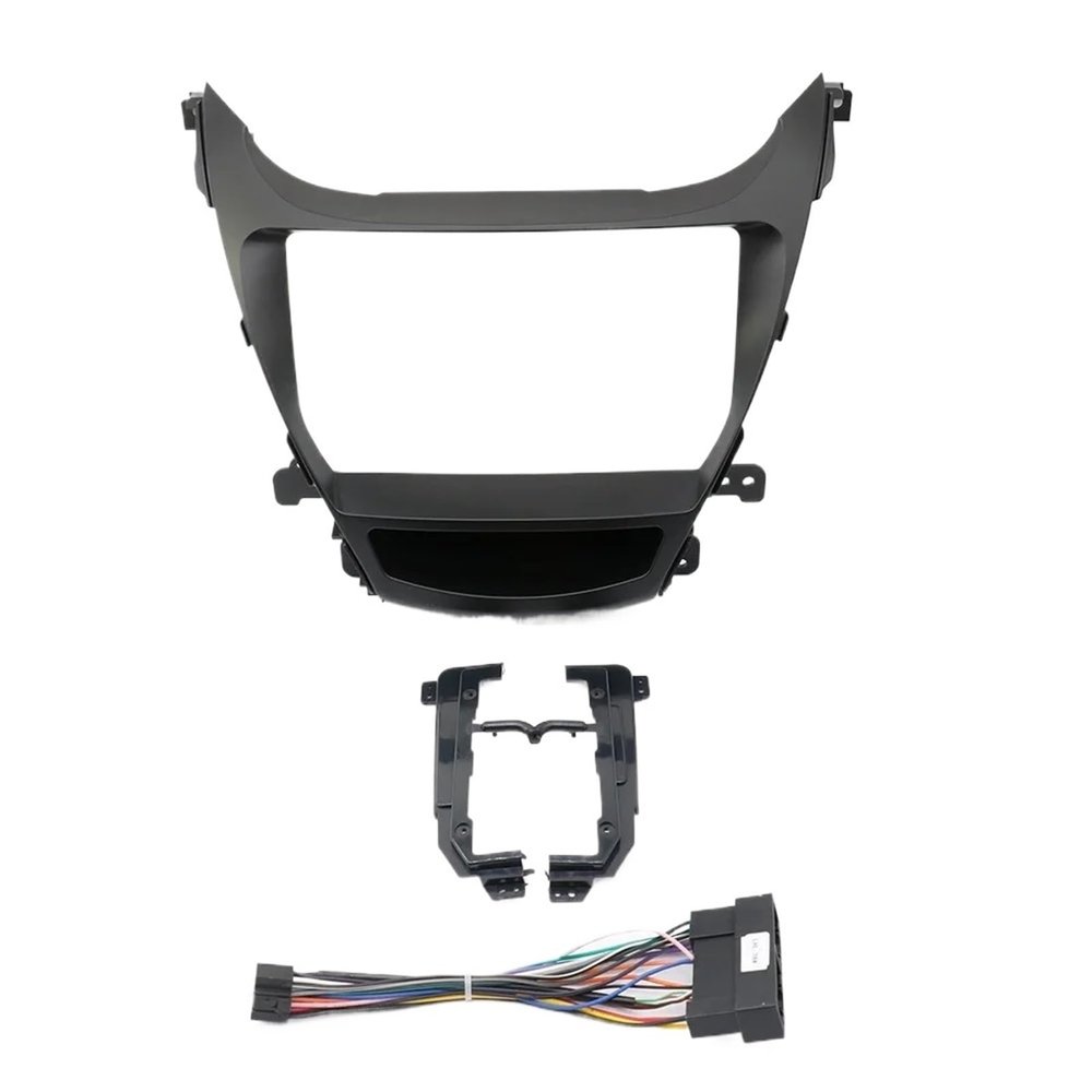 AAAQMGIH 9 Inch Compatible for Hyundai Elantra 2012-2014 Car Radio Android Stereo GPS MP5 Player Casing Frame 2 Din Head Unit Fascia Cover Trim Kit(2014 Frame Cable)