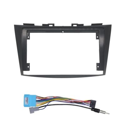 AAAQMGIH 9 Inch Car Radio Dash Fascia Compatible for Suzuki Swift 2011~2017 Auto Stereo Plastic Panel Mounting Bezel Faceplate Frame Kit(Fascia and Cable)