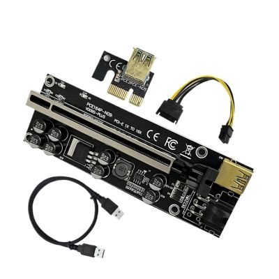 lowmountainswere Riser 009S Plus PCI Express X16 GPU PCI-E 1X to 16X Extender GPU Miner Mining Riser USB 3.0 Cable Video Card
